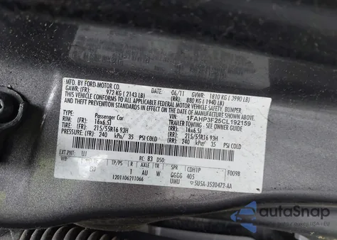 2012 Ford Focus Se z USA, uszkodzony, nr VIN 1FAHP3F25CL192159